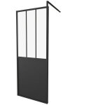 Paroi fixe 80x200 style industriel noir - verre transparent - rectangulaire - aluminium - epaisseur 5mm ...