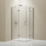 Bernstein - paroi porte de douche pivotante en angle ex809 - verre de s�curit� nano - 90 x 90 x 195 cm ...