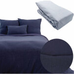 Ct dco - parure 240x220 gaze de coton marine + dh obio perle 140x190  200