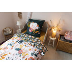 L'effet papillon - parure de couette 140 x 200 'minots' réversible 100% coton / 57 fils / cm² - motif: ... L'effet papillon - parure de couette 140 x 200 'minots' réversible 100% coton / 57 fils / cm² - motif: ...