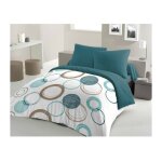 Home linge passion - parure de couette audace - couette 220 x 240 cm + 2 taies d'oreiller 63x63 cm - ...