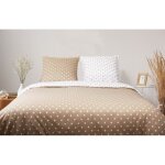 Blanc avenue paris - parure de couette pois capuccino - 100% coton / 57 fils / cm - parure de couette ...