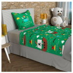 Soleil d ocre - parure de draps 180x290 cm pirates vert, 100% coton 57 fils / cm2, par soleil d'ocre Soleil d ocre - parure de draps 180x290 cm pirates vert, 100% coton 57 fils / cm2, par soleil d'ocre