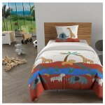 Soleil d ocre - parure housse de couette 140x200 cm savane brique, 100% coton 57 fils / cm2, par soleil ...