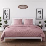 Parure housse de couette en microfibre lave 240x220 cm boheme vieux rose, par soleil d'ocre