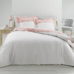 Douceur d'intérieur - parure housse de couette percale vice - versa blanc 260x240cm Douceur d'intérieur - parure housse de couette percale vice - versa blanc 260x240cm