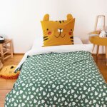 Linnea - parure de lit 140x200 cm coton tanzania vert