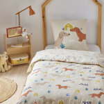 Parure de lit enfant chien r�versible 140x200cm