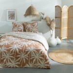 Future home - parure de lit 2 personnes en coton 57 fils imprim� camel 240x220cm