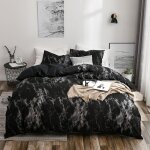 Parure de lit 3 pi�ces douce et facile d'entretien avec fermeture �clair, housse de couette de style ...
