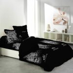 Paris prix - parure de lit 6 pi�ces 'new wild nature' 260x240cm noir