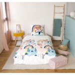 Parure de lit enfant r�versible licorne et danseuse rose housse de couette 140x200cm + 1 taie d'oreiller ...