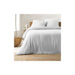 Promo linge - parure de lit en gaze de coton 240x260cm - 260x240cm - blanc