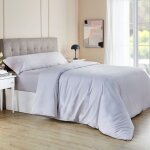 Parure de lit avec housse de couette 100% coton respirant 200 fils au pouce Parure de lit avec housse de couette 100% coton respirant 200 fils au pouce