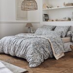 Linnea - parure de lit percale de coton lison gris taie 50x70 cm 140x200 cm Linnea - parure de lit percale de coton lison gris taie 50x70 cm 140x200 cm