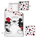 Parure de lit r�versible disney mickey et minnie qui s'embrassent - - love - - 140 cm x 200 cm