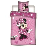Parure de lit minnie mouse ? housse de couette 140x200 cm + taie d'oreiller 63x63 cm ? 100% polyester ...