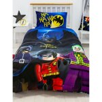 Character world - parure de lit rversible et taie d'oreiller - lego dc comics batman - 135 cm x 200 ...