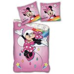 Parure de lit simple - minnie joyeuse qui saute - 140 cm x 200 cm