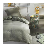 Parure de lit today 123327 - 1 personne - 140x200 cm - gaze de coton unie - sauge