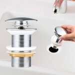 Paryou - bonde de lavabo sans trop plein, bonde de lavabo pop up universel anti - blocage rsistant  ...
