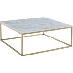 Pascal morabito - table basse design aretha de marbre et m�tal - blanc et dor�
