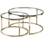 Pascal morabito - tables basses gigognes en verre tremp et acier inoxydable - dor - maevane ii de