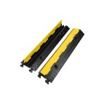 Passerelle de cble 2x canal de cble en caoutchouc pour sol, avec couvercle pliable goulotte de cble ...