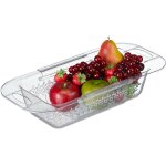 Passoire pour vier, extensible 43, 5 - 57 cm, simplement  poser, accessoire cuisine, plastique, transparent ...