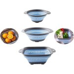 Passoire pliable - passoire en silicone - r�sistant � la chaleur pliable �gouttoir de cuisine pour p�tes ...