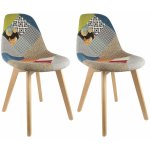 Altobuy - patchwork - lot de 2 chaises scandinaves multicolore