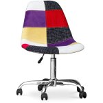 Privatefloor - chaise de bureau � roulettes - chaise de bureau - tapiss�e en patchwork - tessa multicolore ...