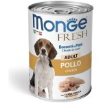 Pt frais et morceaux de poulet monge dog 400g