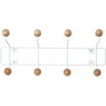 Pt living - patre 8 crochets en bois saturnus blanc et bois clair