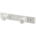 Patere bois a fixer 2 crochets - blanc - tendance