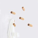Patre en bois ?lot de 5?charpe murale naturelle pour vtements, chapeau et sac, cintres de rangement, ...