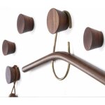 Jusch - patre en bois, porte - manteau rond, noyer noir conique 53. 5cm, 5 pcs