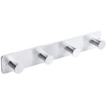 Pat�re crochet porte manteaux, 4 crochets porte serviettes muraux, fixation murale sans per�age adh�sive, ...