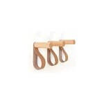 Patre murale en cuir crochets muraux en bois porte - manteau mural pour accrocher sac serviettes et ...