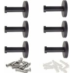 Patere noire 6 pi�ces crochet mural en acier inoxydable porte serviette salle de bain noir crochet de ...