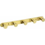 Way - patre de salle de bain en acier inoxydable - dor bross, 5 crochets, pour serviettes et ustensiles ...
