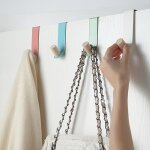 Ccykxa - patères sur porte en bois robuste, couleur bois, crochets pour serviettes, cintre suspendu à ... Ccykxa - patères sur porte en bois robuste, couleur bois, crochets pour serviettes, cintre suspendu à ...