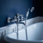 Paulgurkes robinet de baignoire retro nostalgie avec bordure en c�ramique et inverseur