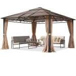 Toolport - pavillon de jardin 4x4 m pavillon alu deluxe impermable 4 cts, toit en polycarbonate 6 ...