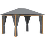 Pavillon de jardin style contemporain - barnum avec rideaux - dim. 3, 97l x 2, 97l x 2, 8h m - alu. aspect ...
