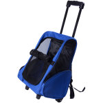 Pawhut - 2 en 1 trolley chariot sac  dos sac de transport  roulettes pour chien chat