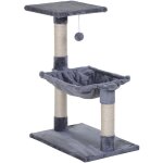 Arbre  chat 3 griffoirs grattoirs sisal naturel plateforme hamac et boule suspendue dim. 50l x 36l x ...