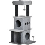 Pawhut - arbre � chat centre d'activit�s griffoirs jeu boule suspendue et � ressort 2 niches housses ...