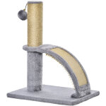 Pawhut - arbre  chat griffoir grattoir design jeu boule suspendue + demi - arc de massage peluche jute ...