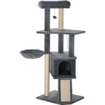 Pawhut - arbre � chat multi - �quipement griffoirs grattoirs plateforme niche hamac jeu boule suspendue ...